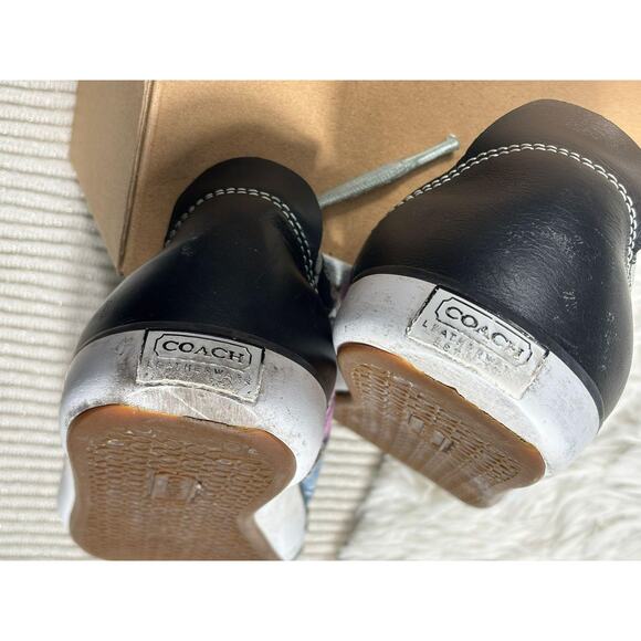 Coach Barrett Shoes Womens Size 8.5 Butterfly Print Leather Canvas Sneakers - Picture 10 of 10